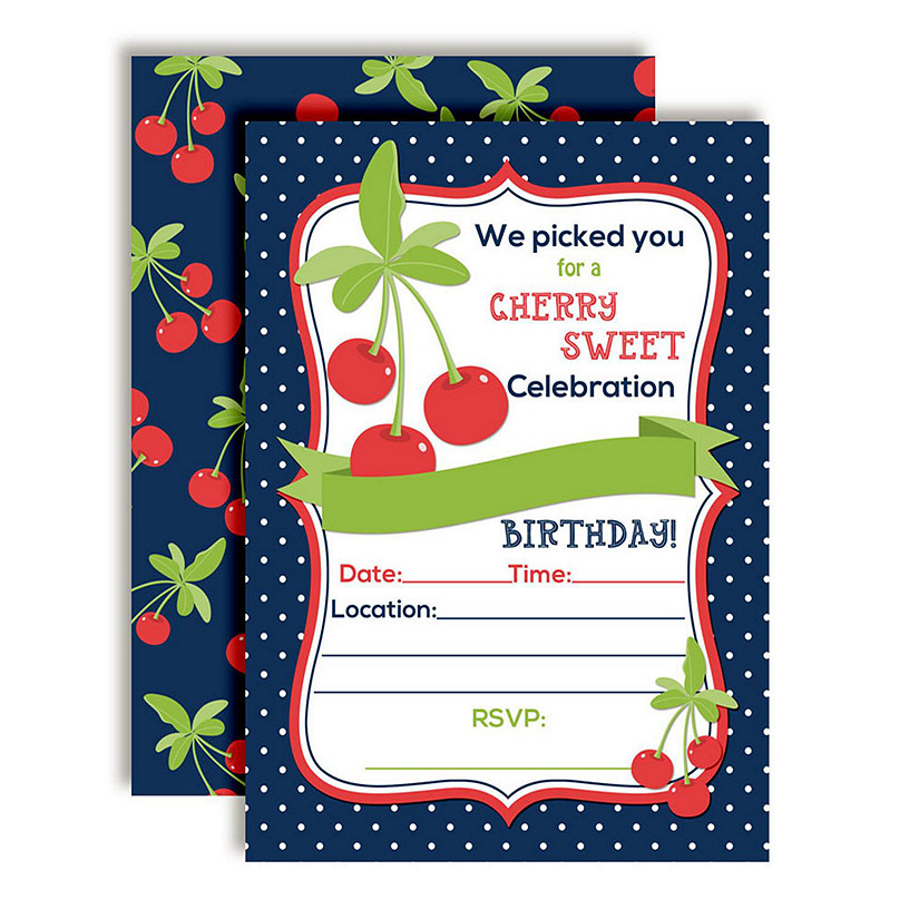 Cherry Sweet Birthday Invitations 40pc. by AmandaCreation Image
