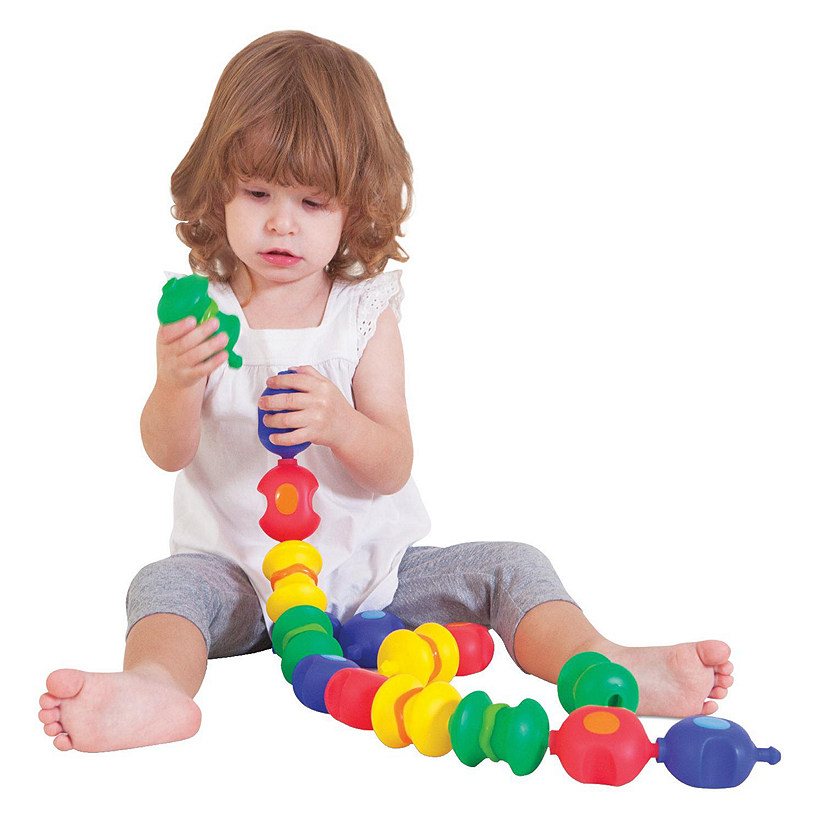 Childcraft Toddler Manipulatives Sensory Snap Beads, Assorted Colors, Set of 16 Image
