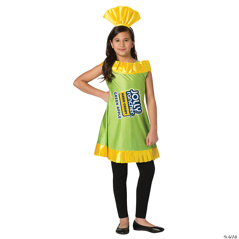 Child's Green Apple Jolly Rancher Costume 7-10 Image