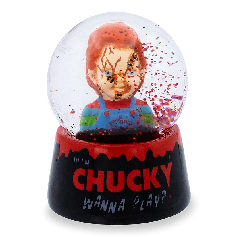 Child's Play Chucky "Wanna Play?" Collectible Mini Snow Globe  3 Inches Tall Image