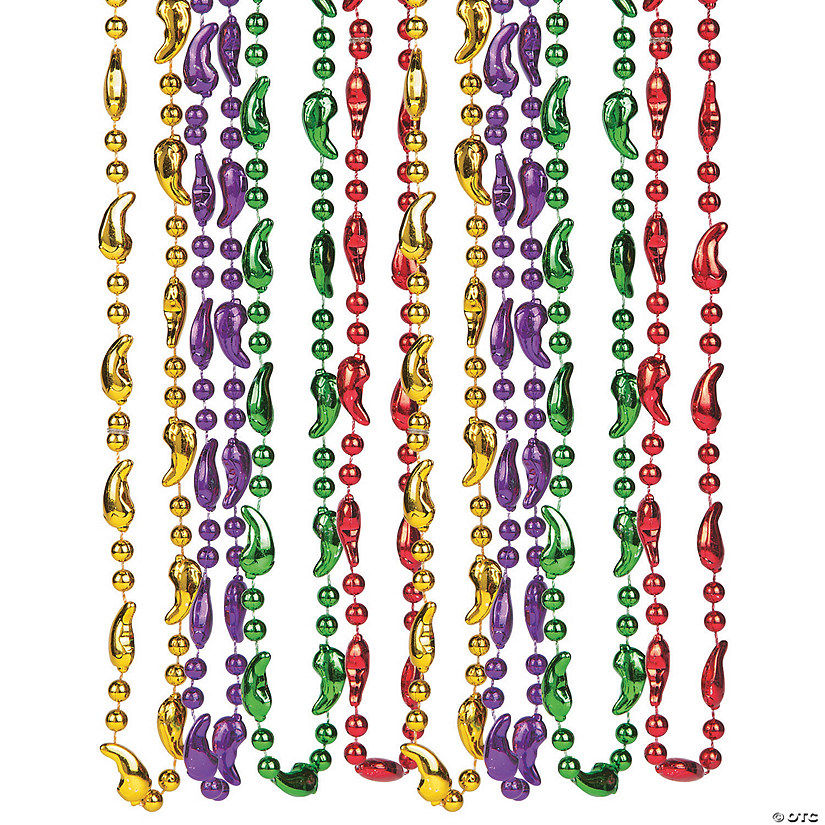 Chili Pepper Bead Necklaces - 12 Pc. Image