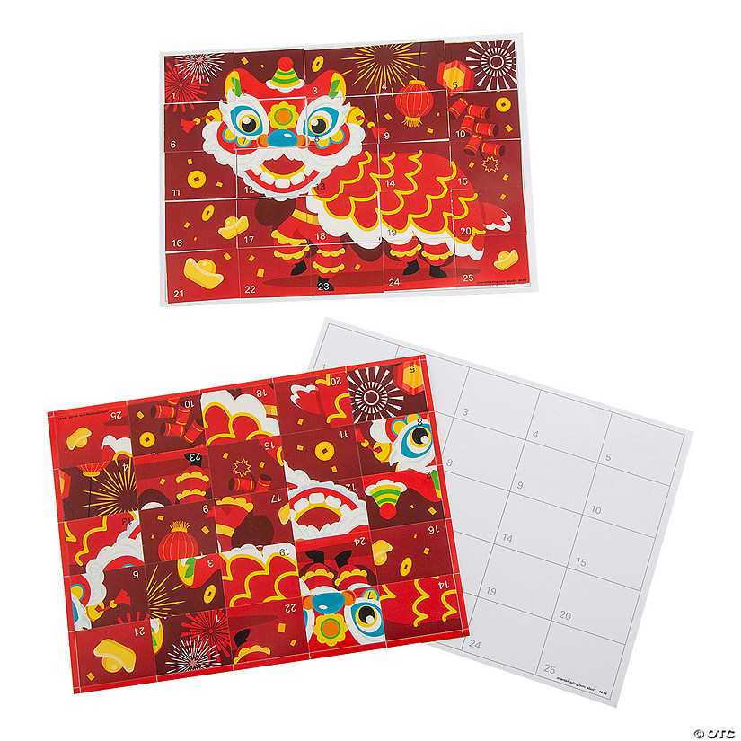 Chinese New Year Dragon Sticker Puzzles - 12 Puzzles Image