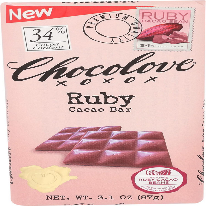 Chocolate Bar Ruby Cacao 34%, 3.1 Ounce (Case of 12) Image