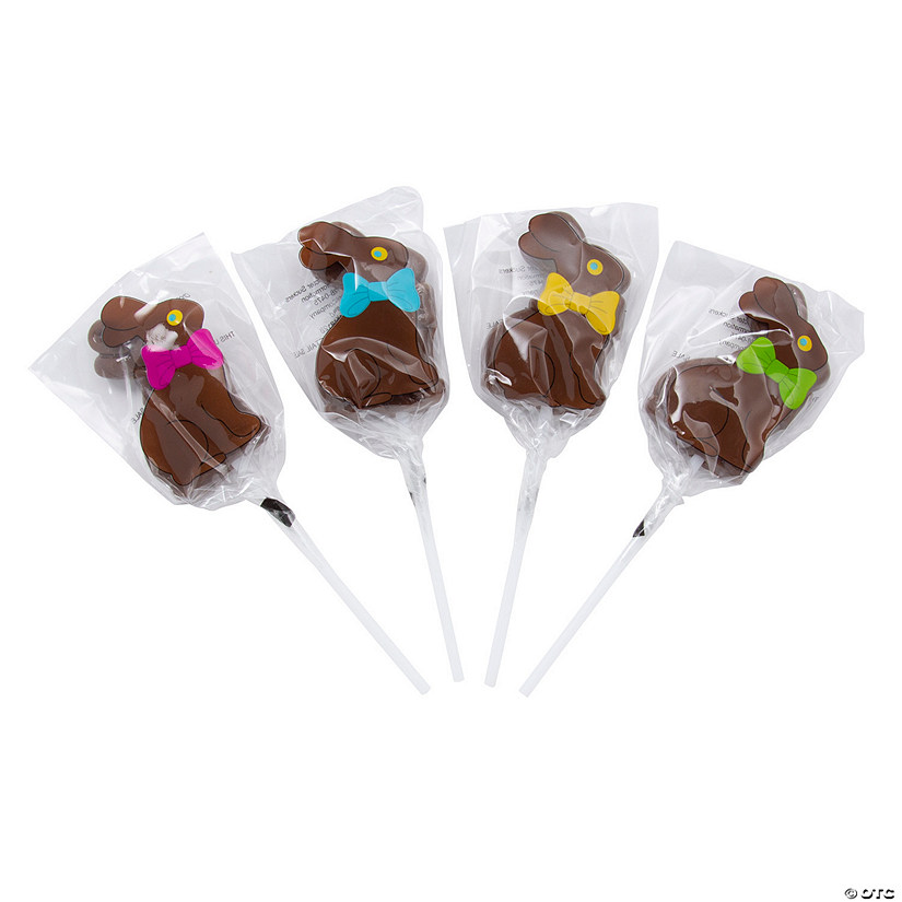 Chocolate Easter Bunny Lollipops - 12 Pc. Image