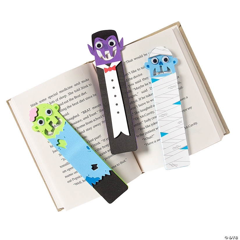 Chomping Halloween Character Bookmark Craft Kit - Makes 12 Image