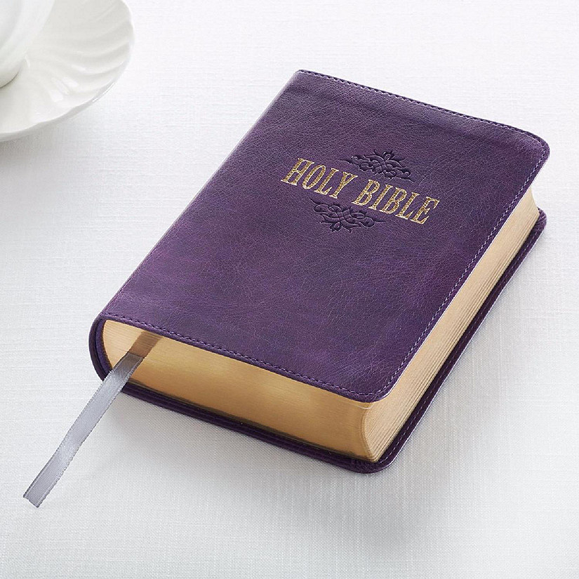 Christian Art Gifts 189529 KJV Compact Large Print Bible - Purple LuxLeather Image