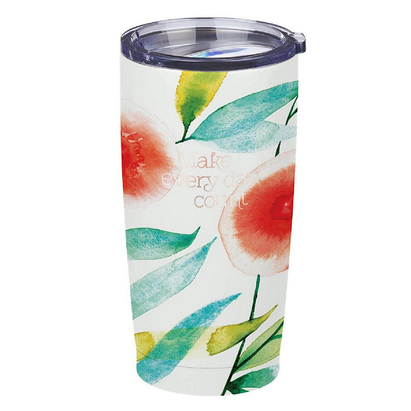 Christian Art Gifts 249988 Orange Blossoms Make Every Day PIECE Travel Mug, Stainless Image