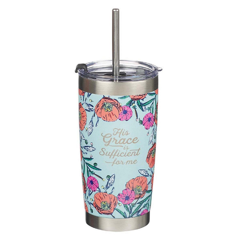 Christian Art Gifts 255584 Travel Mug - His Grace is Sufficient 2 Corinth. 12-9 Image