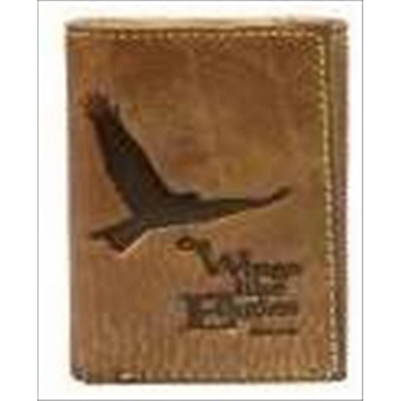 Christian Art Gifts 360502 Wallet Genuine Leather On Wings Like Eagles Tan Image