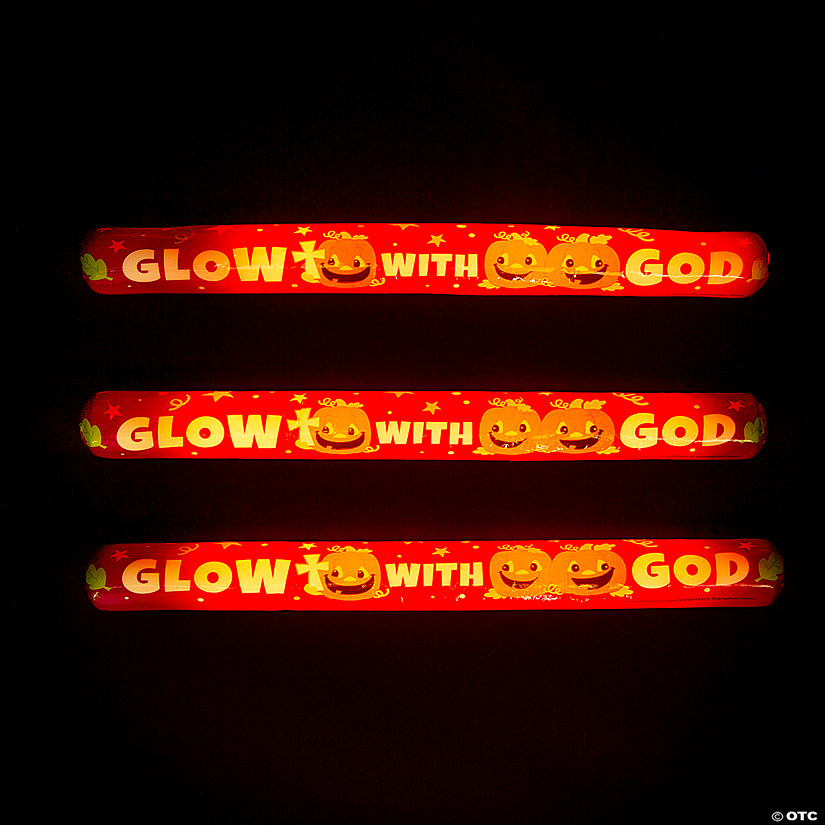 Christian Pumpkin Foam Tubes with Glow Sticks - 6 Pc. Image