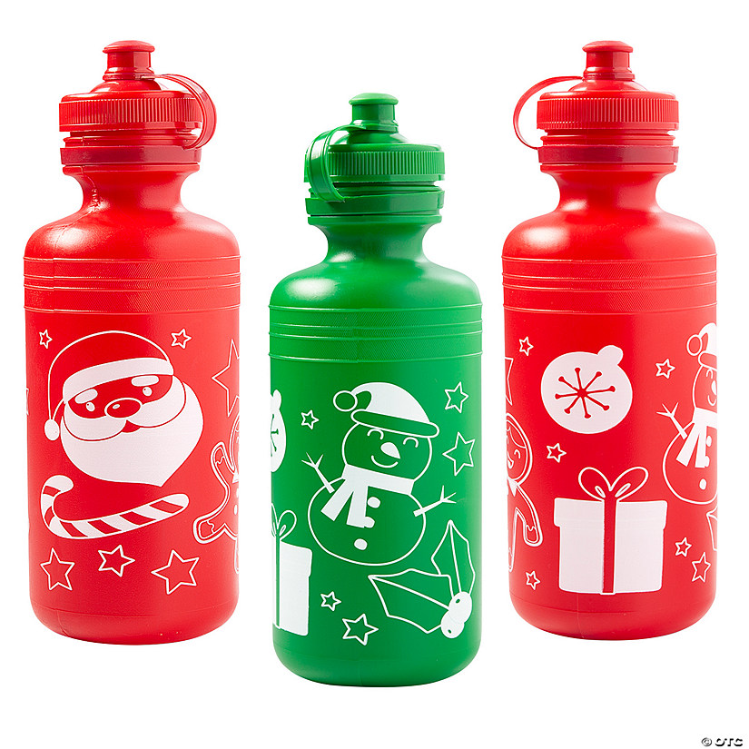 Christmas BPA-Free Plastic Water Bottles - 12 Ct. Image