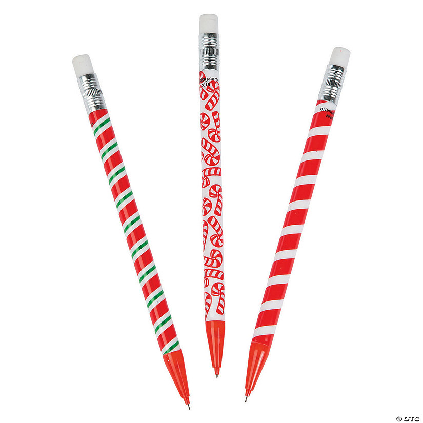 Christmas Candy Cane Mechanical Pencils - 24 Pc. Image