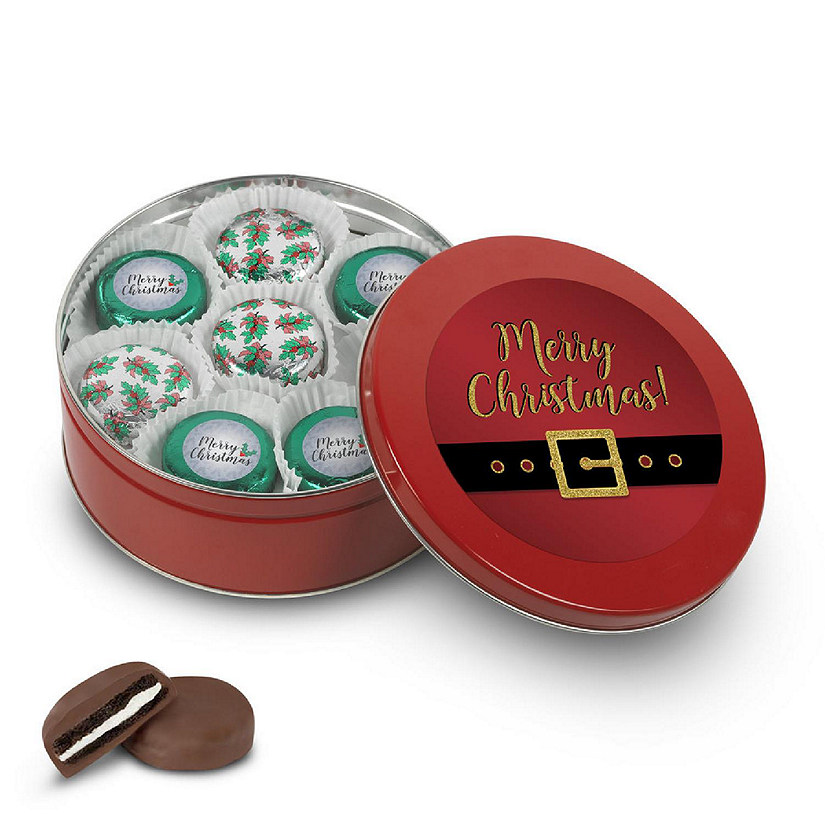 Christmas Chocolate Gift Tin Chocolate Covered OREOS Cookies - Santa Image