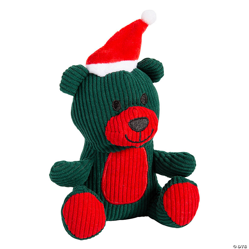 Christmas Corduroy Stuffed Bears - 12 Pc. Image