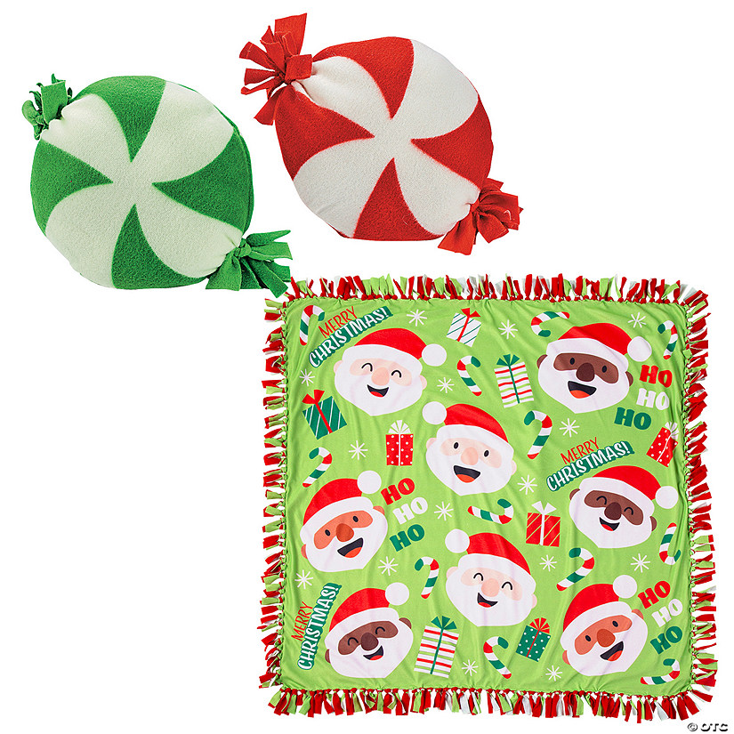 Christmas Fleece Pillow & Throw Craft Kit Assortment - Makes 12 Image
