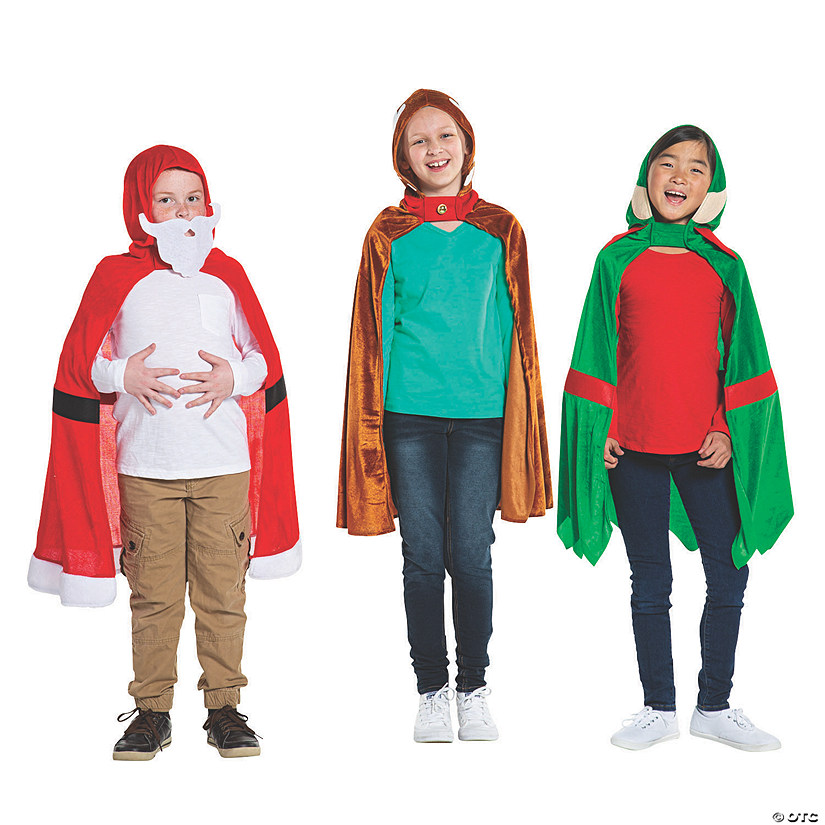 Christmas Hooded Cape Costumes - 3 Pc. Image
