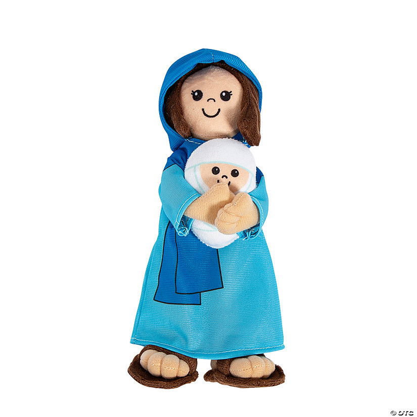 Christmas Nativity Stuffed Mary with Baby Jesus Image