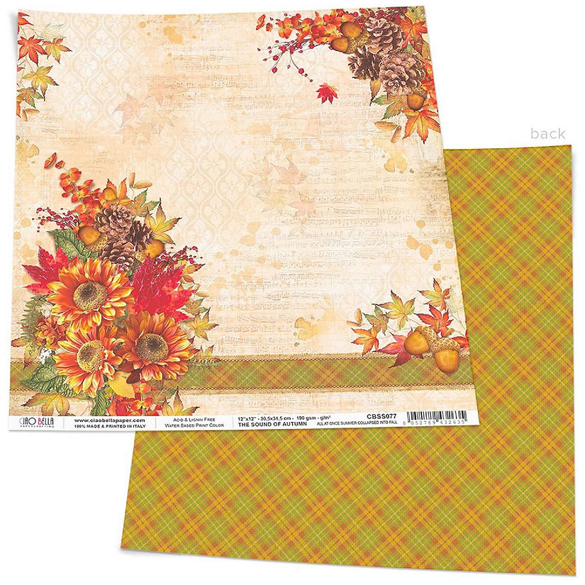 Ciao Bella All At Once Summer Collapsed Into Fall Paper Sheet 12x12 Image