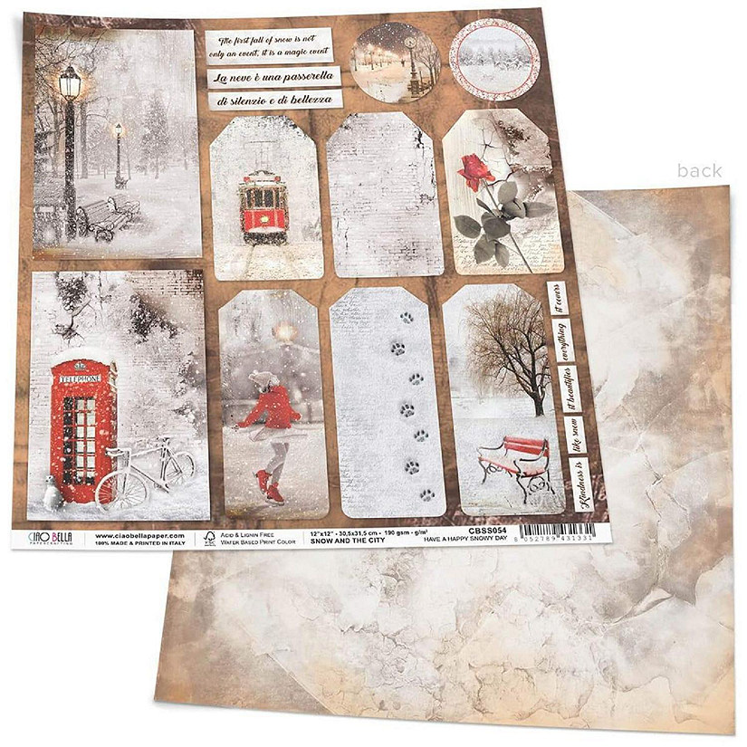 Ciao Bella Have A Happy Snowy Day Paper Sheet 12x12 Image