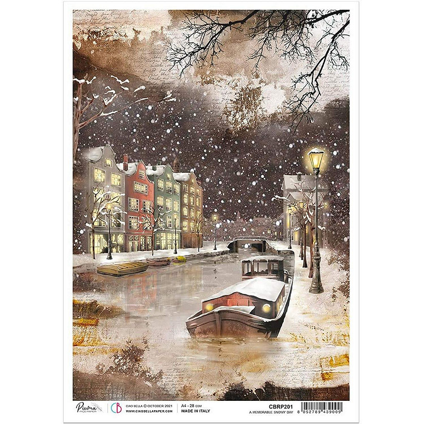Ciao Bella Rice Paper A4 A Memorable Snowy Day Image