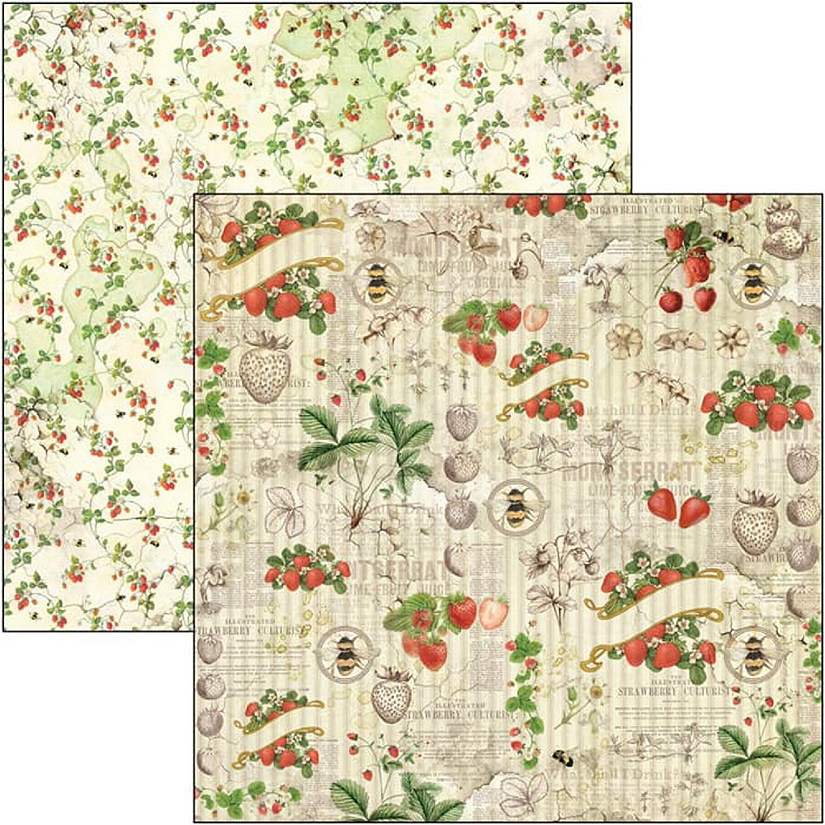 Ciao Bella Strawberries Paper Sheet 12X12 Image