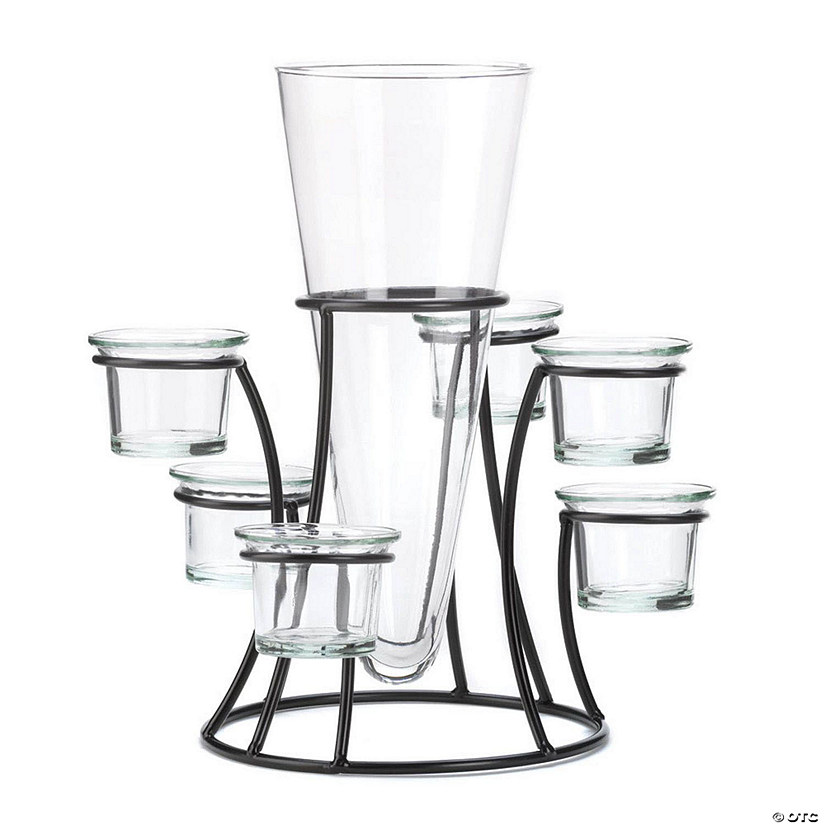 Circular Candle Stand With Vase 10.25X9.75X10.75" Image