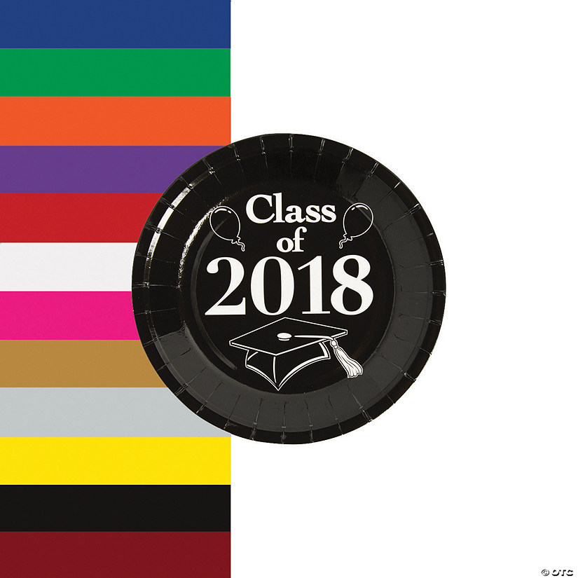 Class of 2018 Grad Party Dessert Paper Plates Image