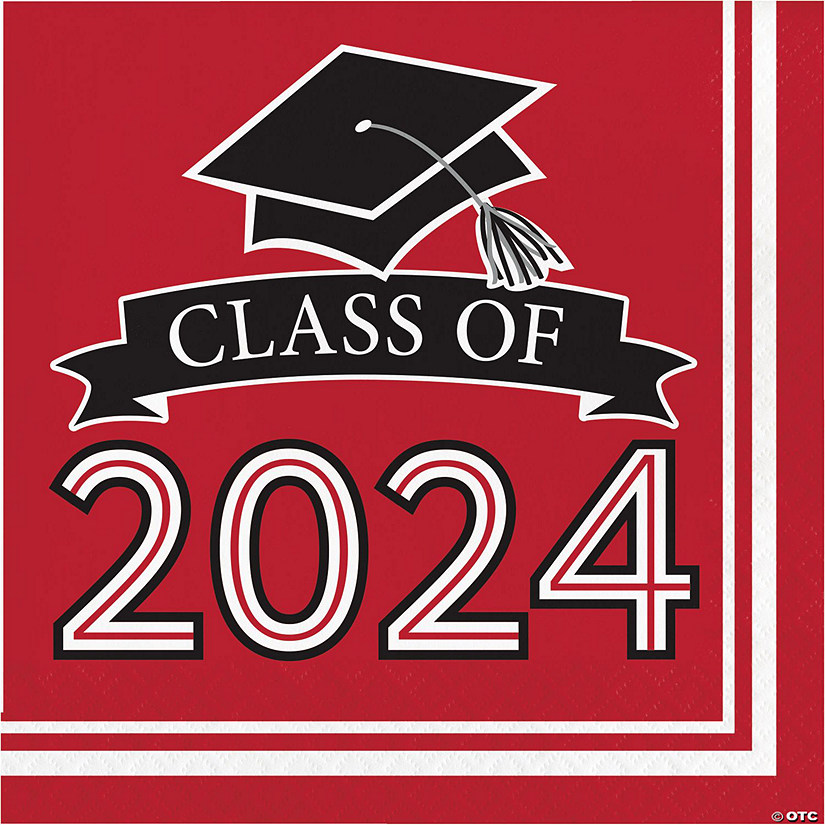 Class of 2024 Red Graduation Napkins, 108 ct Image