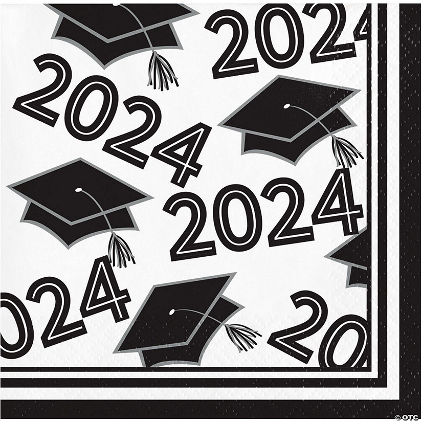 Class of 2024 White Graduation Cocktail Napkins, 108 ct Image