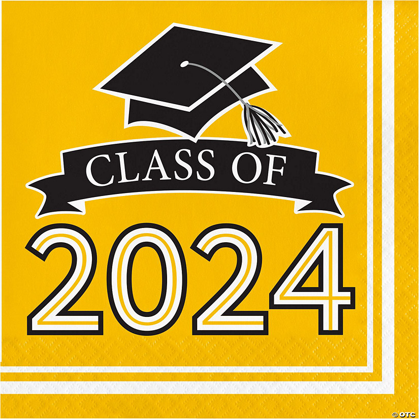 Class of 2024 Yellow Graduation Napkins, 108 ct Image
