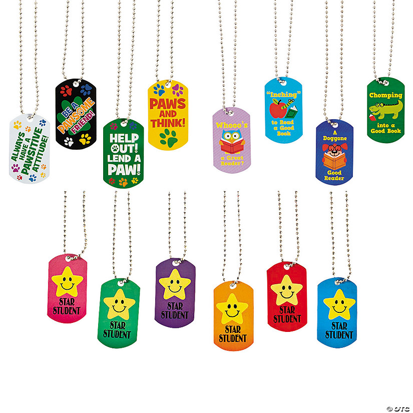 Classroom Dog Tag Necklace Assortment - 36 Pc. Image