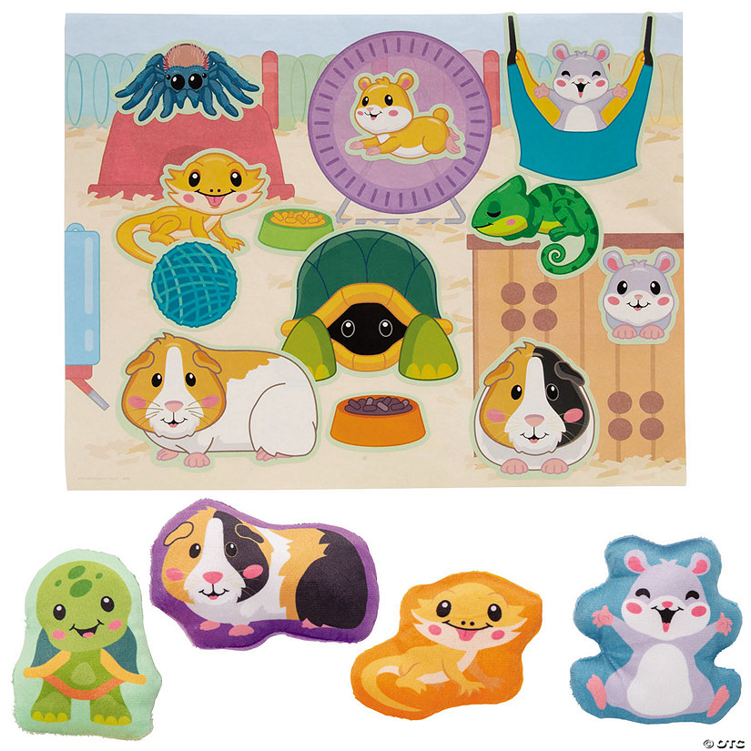 Classroom Pets Sticker Scene & Stuffed Plush - for 12 Image