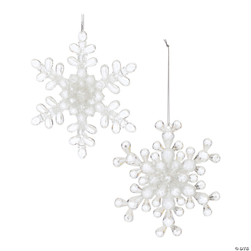 Clear Acrylic Snowflake Ornament (Set Of 24) 5.25"H Acrylic Image