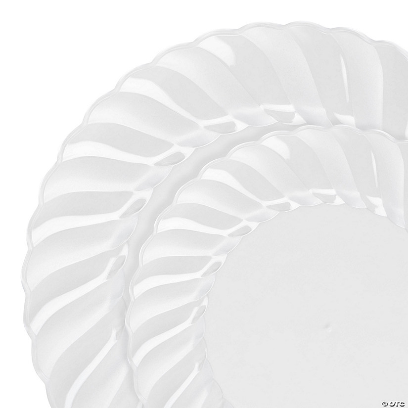 Clear Flair Plastic Dinnerware Value Set (144 Dinner Plates + 144 Salad Plates) Image