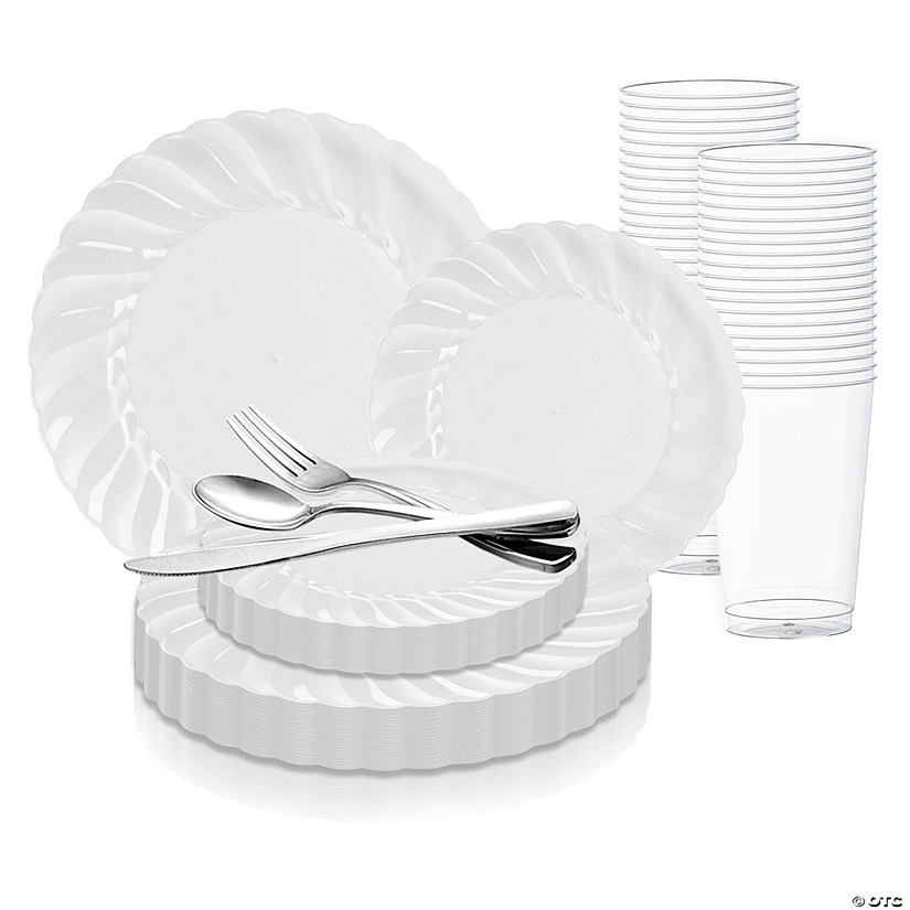 Clear Flair Plastic Dinnerware Value Set (36 Settings) Image
