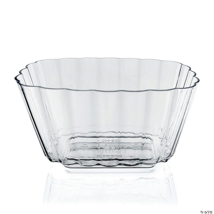 Clear Fluted Rectangular Disposable Plastic Pudding Cups (132 Cups) Image