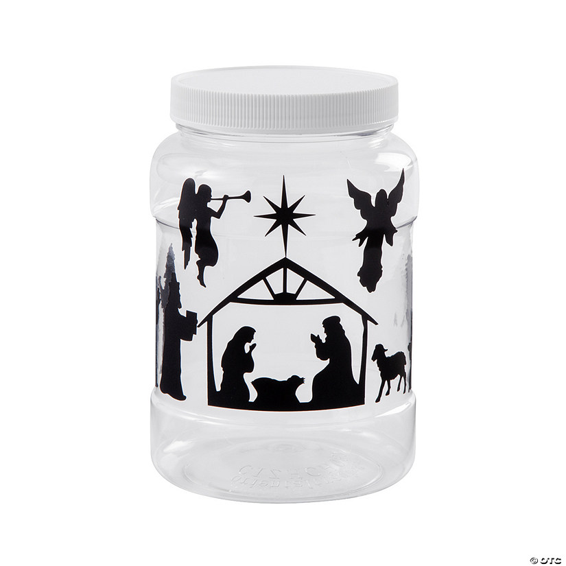 Clear Jars with Nativity Scene Kit - Makes 12 Image