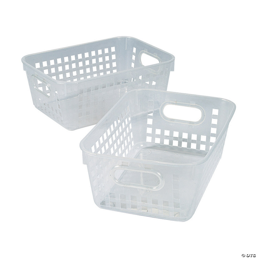 Clear Tall Storage Baskets with Handles