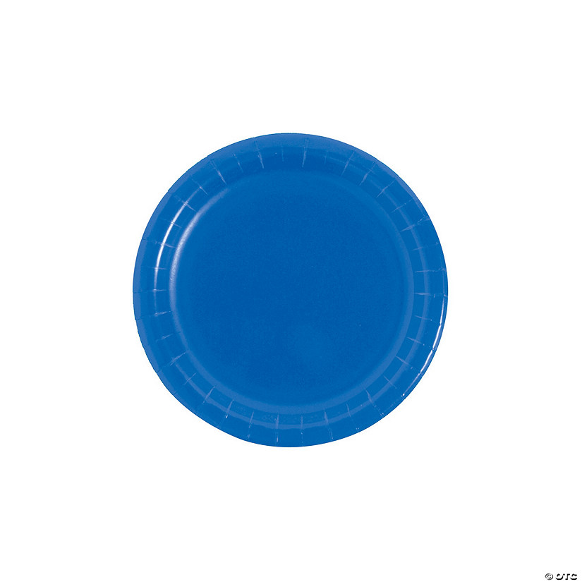 Cobalt Blue Paper Dessert Plates - 24 Ct. Image