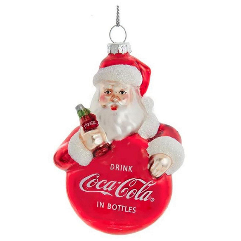 Coca Cola Santa Glass Christmas Tree Ornament CC4202 Image