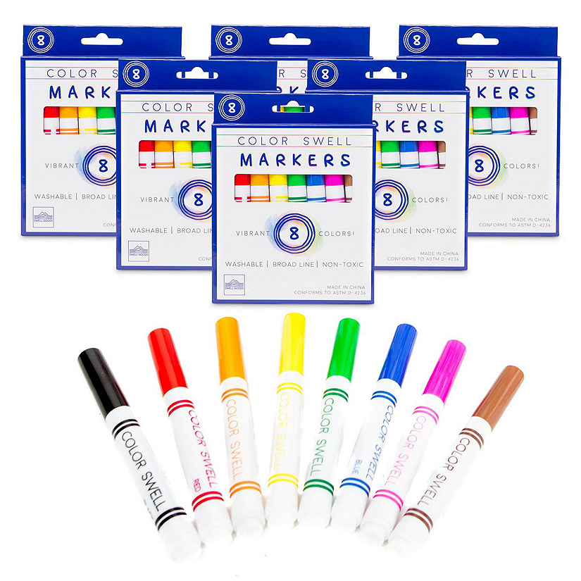 Color Swell Broad Line Markers, 6 Packs Image