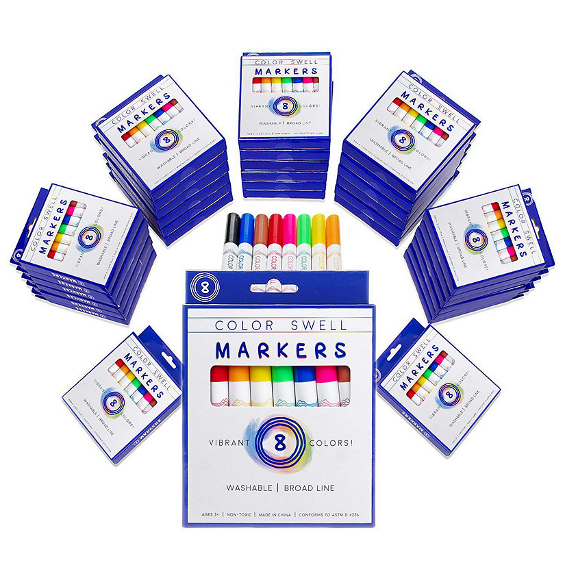 Color Swell Washable Bulk Markers 36 Packs 8 Count Vibrant Colors 288 Total Markers Bulk Image