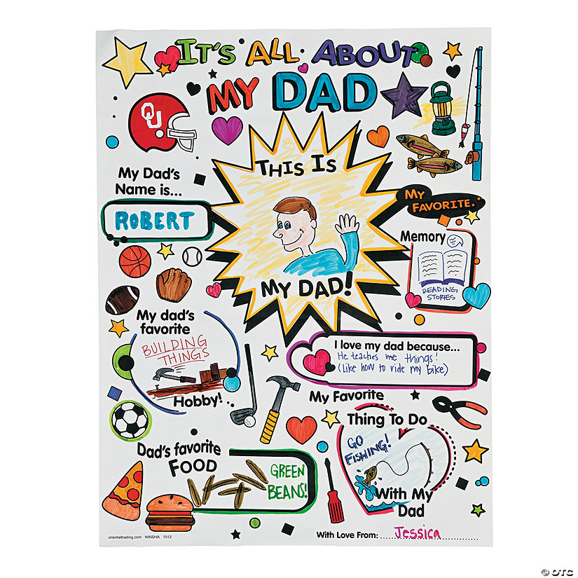 Color Your Own All About Dad Posters - 30 Pc. Image