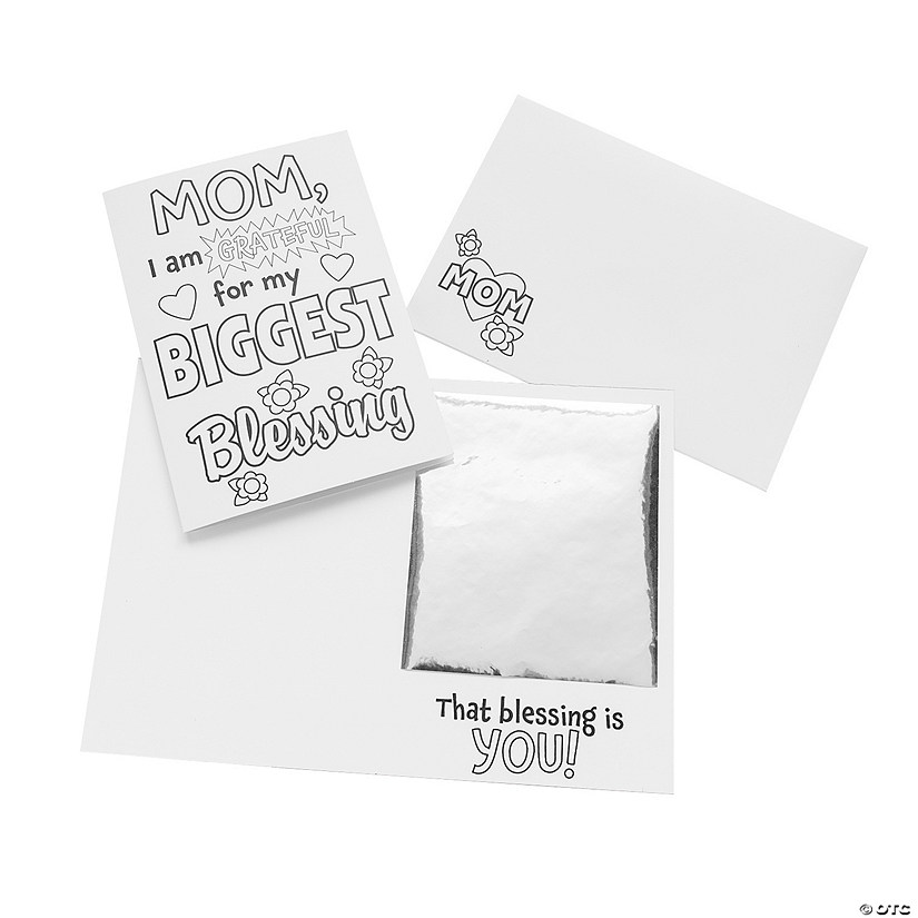 Color Your Own Biggest Blessing Mother&#8217;s Day Cards - 12 Pc.  Image