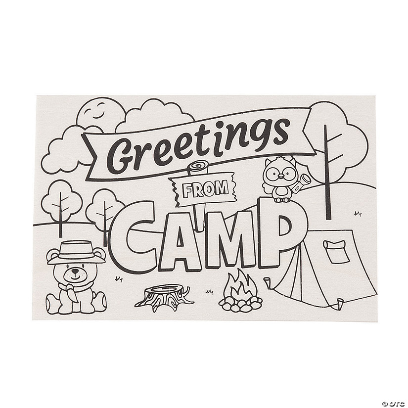 Color Your Own Camp Wooden Postcards Image