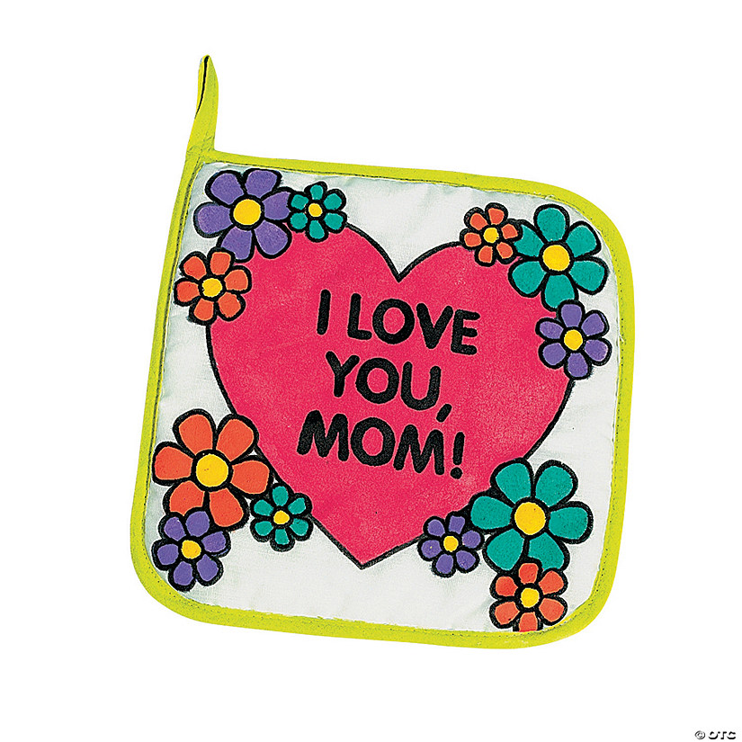 Color Your Own Canvas Mom Pot Holders - 12 Pc. Image