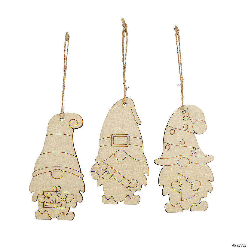 Color Your Own Christmas Gnome Ornaments - 12 Pc. Image