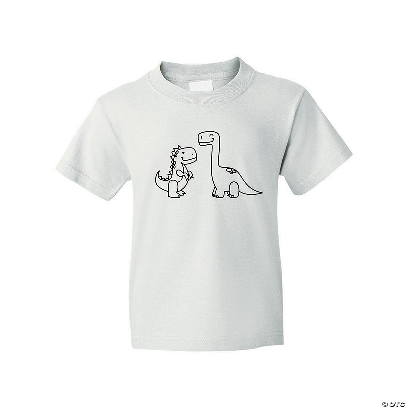 Color Your Own Dinosaur Youth T-Shirt Image