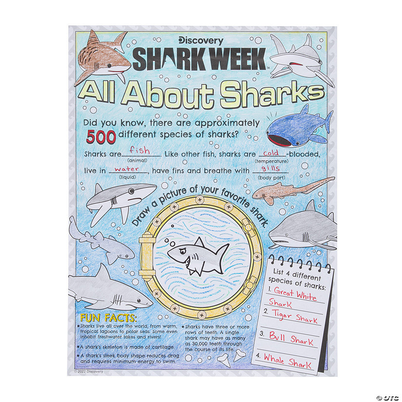 Color Your Own Discovery Shark Week&#8482; All About Sharks Posters &#8211; 30 Pc.  Image