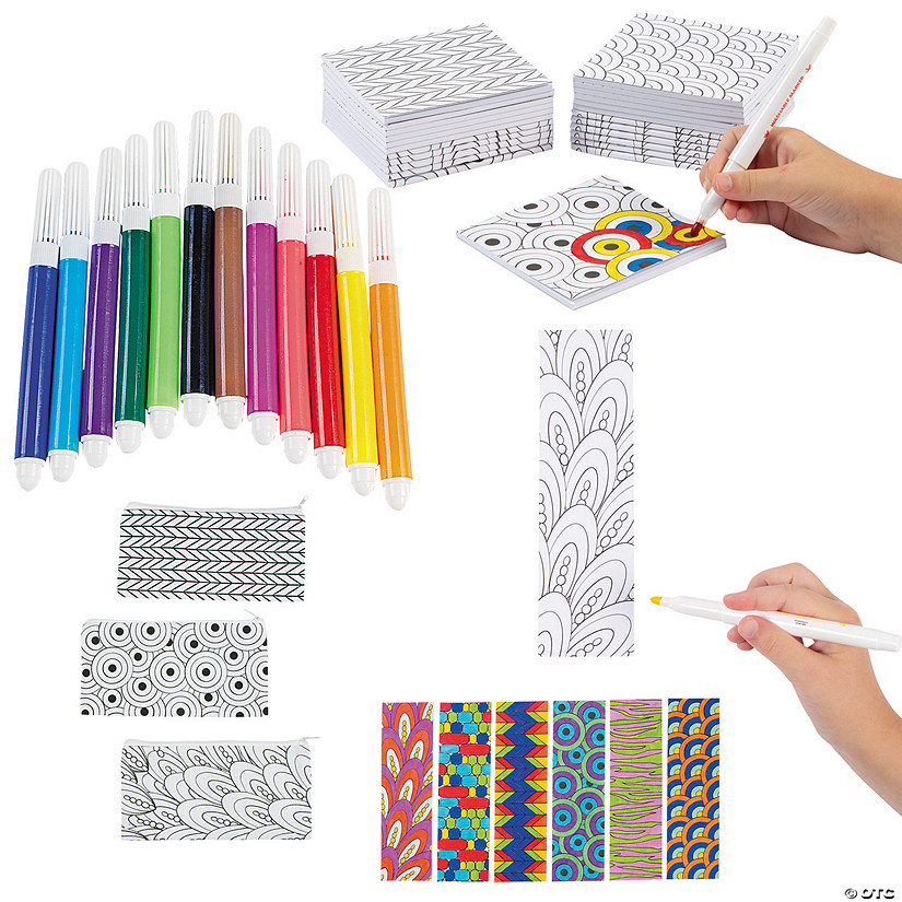 Color Your Own Doodle Kit with Markers for 12 Image